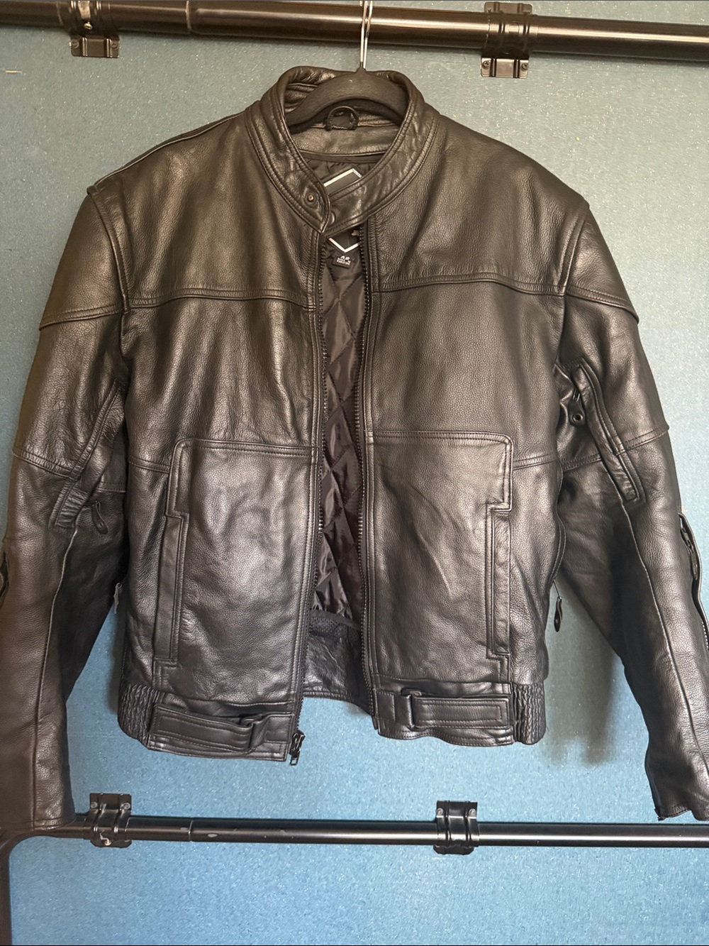 Mr. motorcycle vintage leather biker jacket, size 42